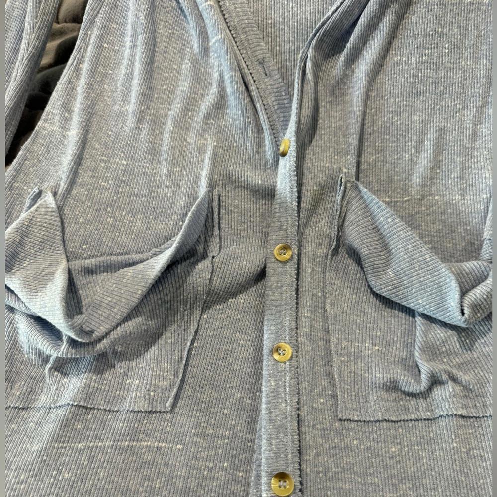 Free People Beach ribbed cardigan / coverup sz large light blue EUC - Picture 3 of 7